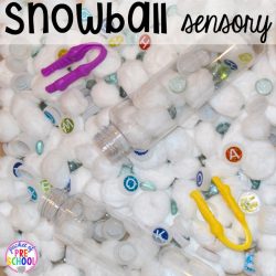 Snowball Sensory Bin- Pocket of Preschool