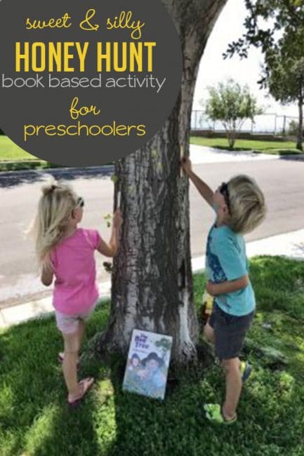Go on a honey hunt in this easy book based activity for preschoolers!
