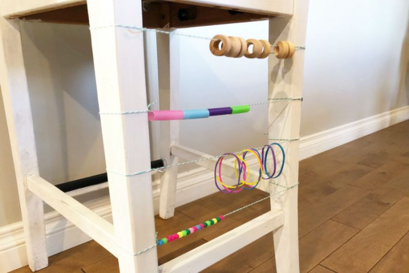 Make a loose parts DIY abacus using loose parts from the junk drawer or toolbox!
