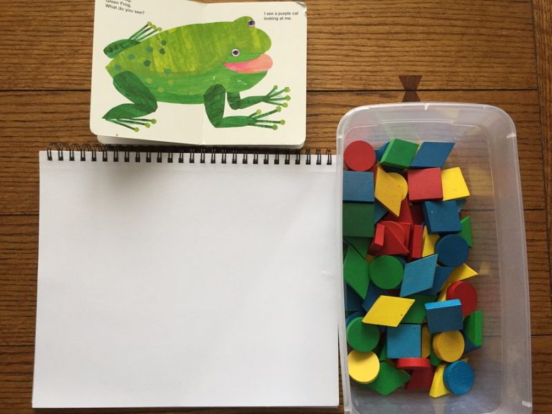 Take the Eric Carle art challenge and create cool abstract art based on your favorite books using only tangram blocks!