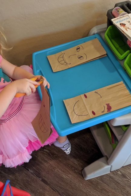 Work on scissor and fine motor skills with a silly paper bag haircuts activity from our Member of the Month, Stephanie.