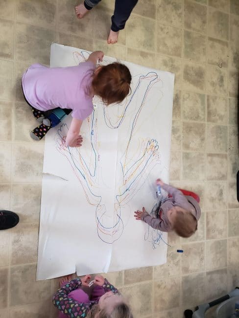 Rainy Day Rainbow Body Tracing for Preschoolers - HOAWG