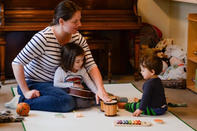 This super simple musical storytelling activity takes no set up and is great for busy toddlers. It's a great game to play together as a family.