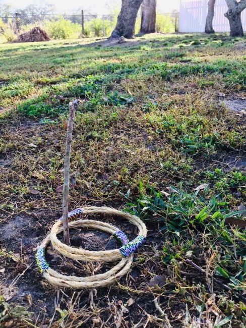 Make this simple DIY nature ring toss game! This outdoor play idea is simple and fun!