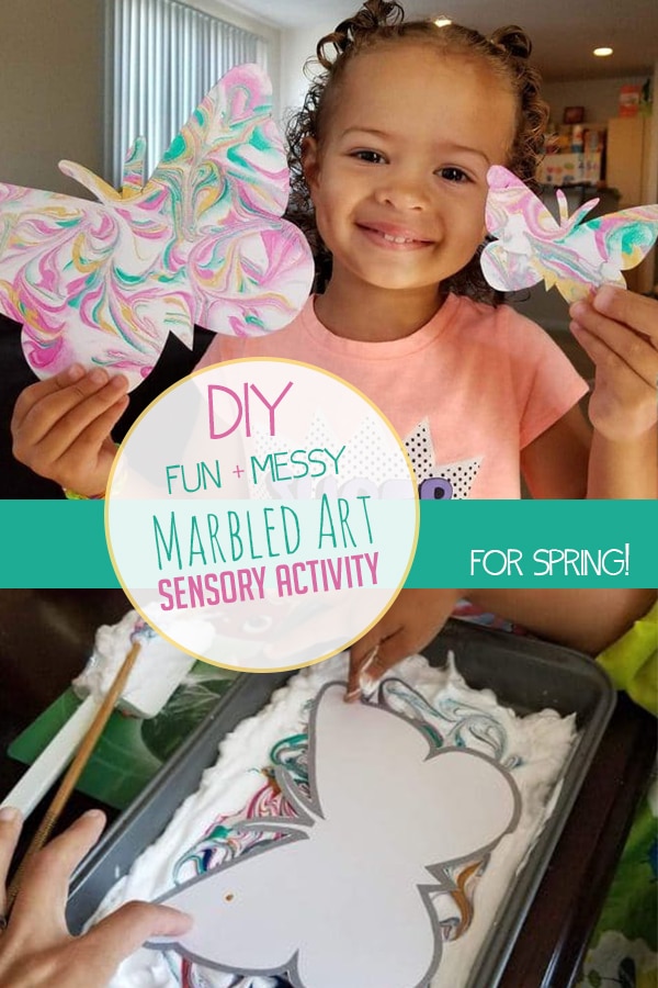 Messy Fun DIY Marbled Sensory Art Activity for Spring | HOAWG