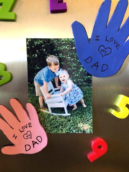 Looking for a sweet and simple Father's Day craft? Make these easy handprint magnets for Father's Day!