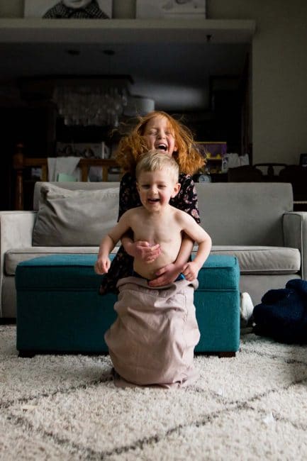 Can you do a pillowcase hop with a sibling or friend? Challenge your kids!