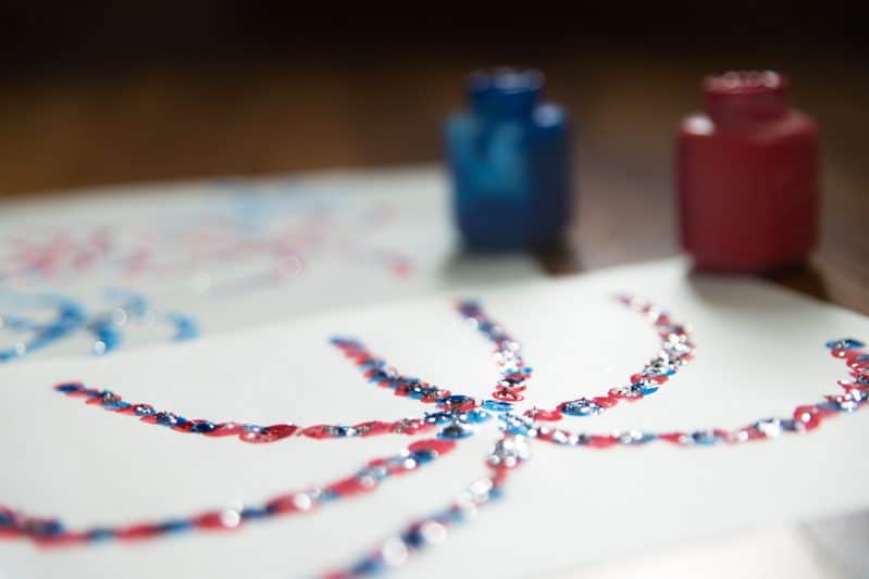 Your kids will love finger painting fireworks for the Fourth of July!