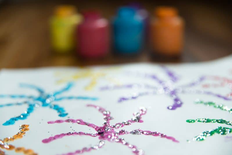 Try finger painting fireworks for the Fourth of July!