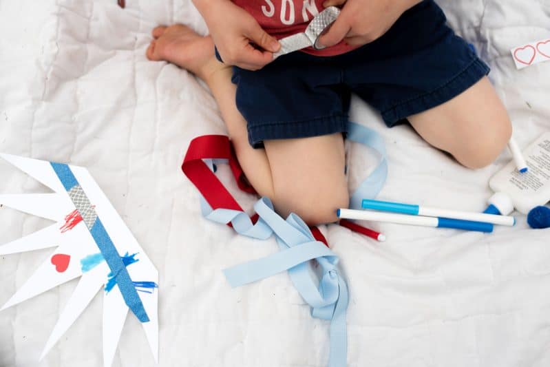 Make a patriotic red, white, and blue crafts with your kids for 4th of July!