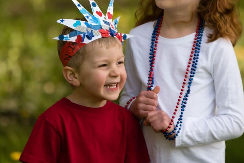Make the 4th of July extra festive with a creative patriotic crown craft for kids!
