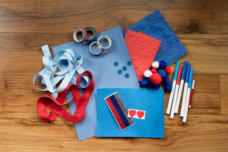 Get red, white & blue everything out to make your own patriotic Independence Day craft with the kids!