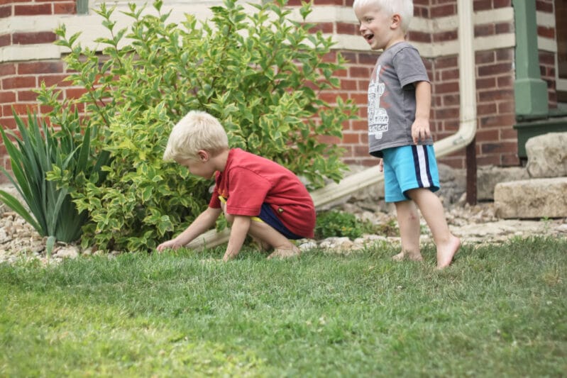 Send kids outside to make chores kid-friendly!