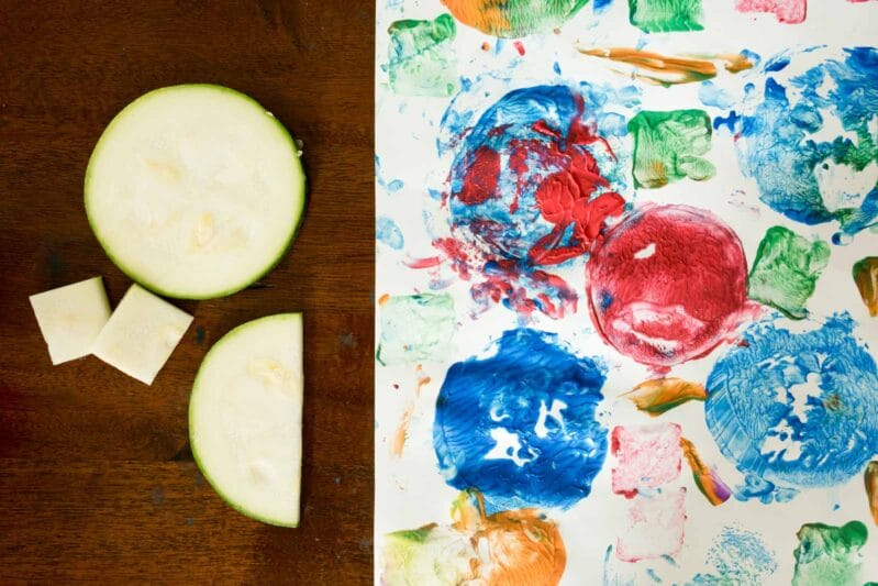Try zucchini painting with your kids for an easy creative craft!