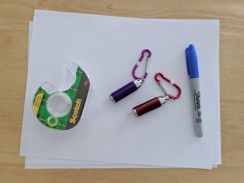 Set up for a simple DIY learning game with supplies you already have!