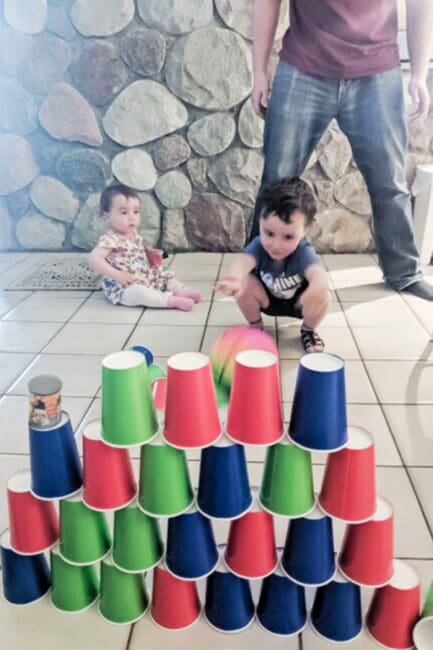 Set up a cool hands-on challenge that even little ones can enjoy! We love this idea from MOTM Melinda!