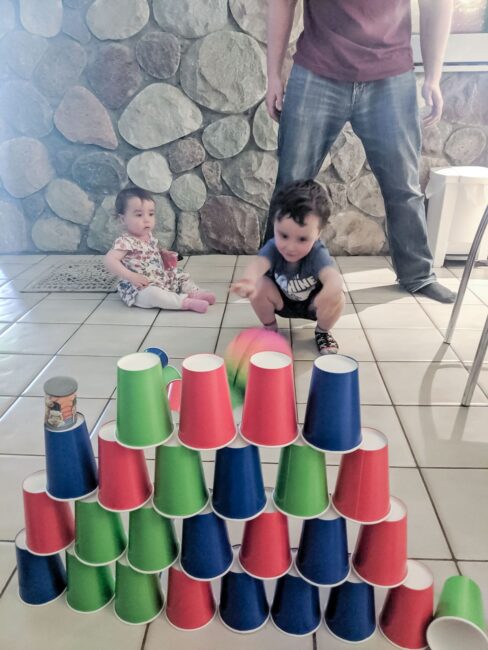 You'll love this indoor energy burning cup stacking challenge!
