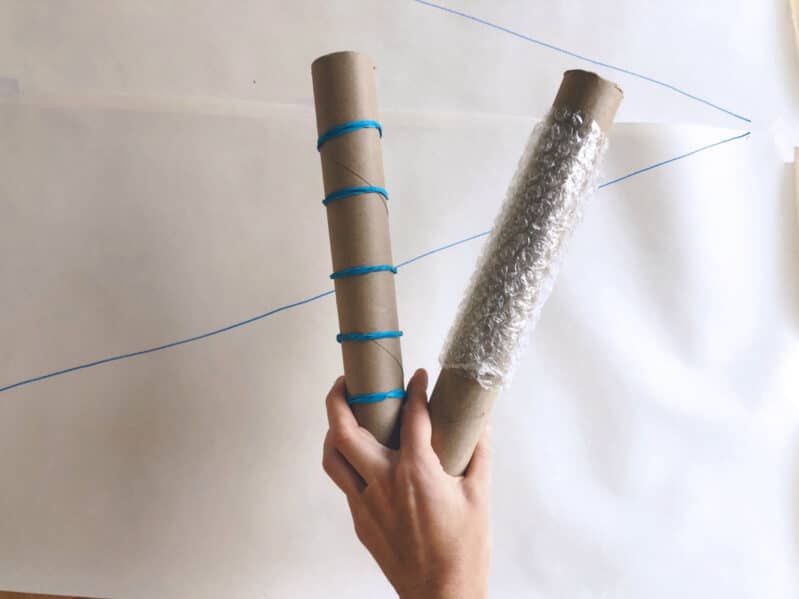Make your own. paint rollers for your creative winter big art project!