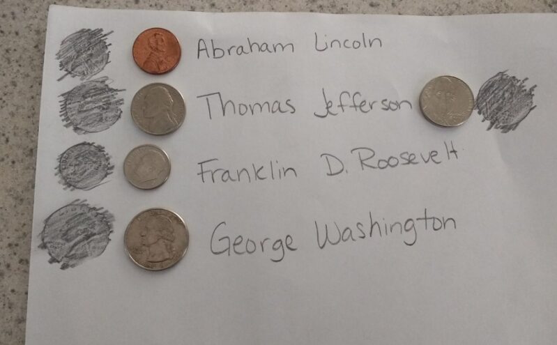 Talk about presidents and history with a fun President's coin experiment!