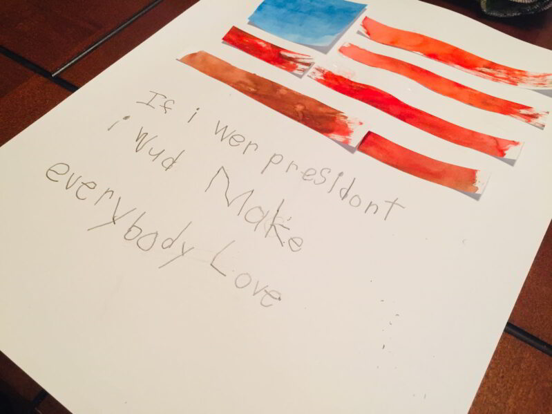 We loved this simple and patriotic President's Day preschool art and writing activity!