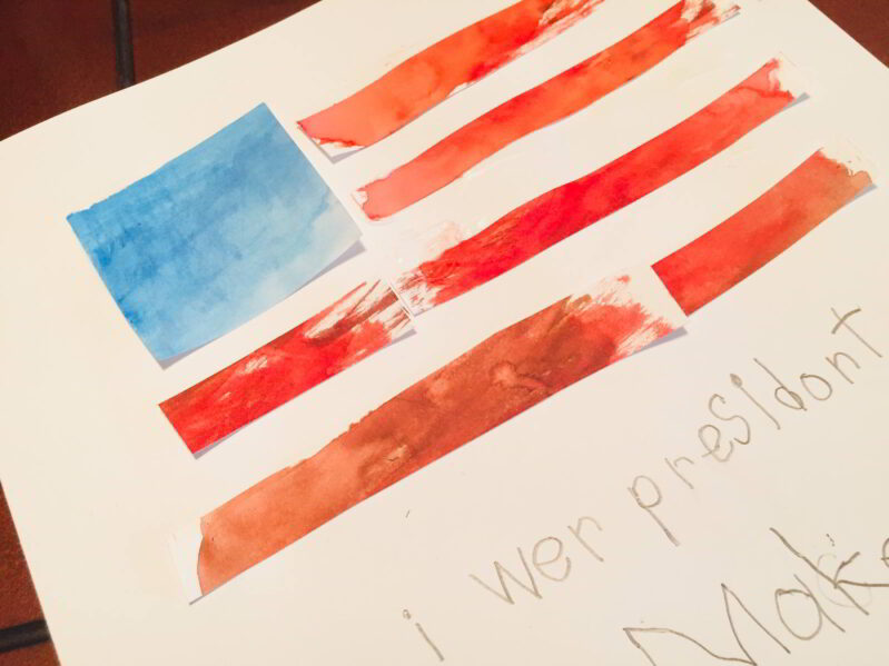 Try this simple President's Day activity and make a beautiful Stars and Stripes collage!