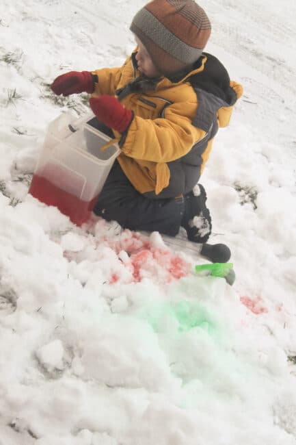 My boys loved this fun coloring snow outside winter activity!