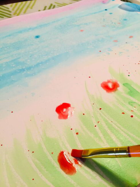 Splatter painting is a fun watercolor painting for kids to do