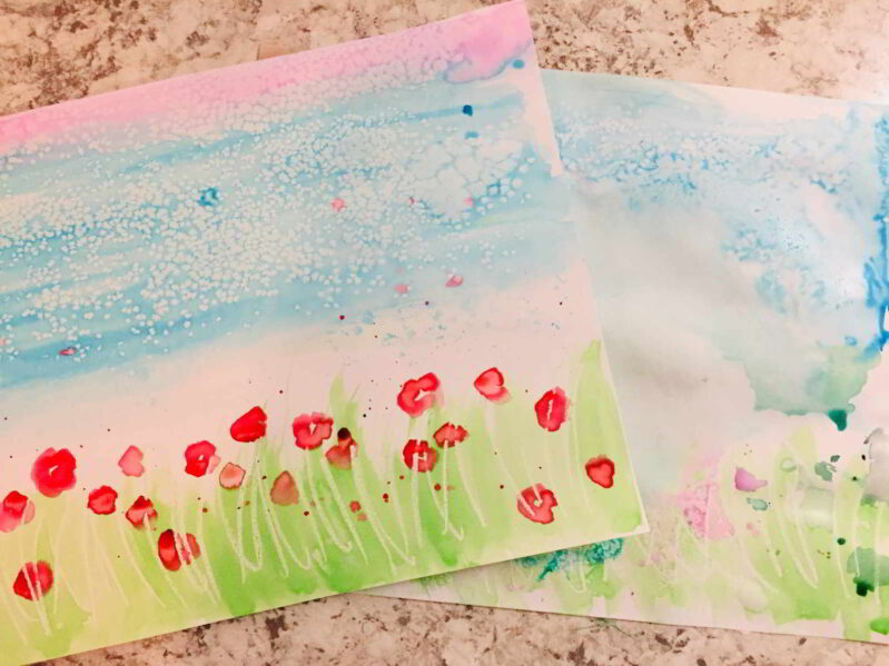 Looking for an easy art activity for kids? Try these fun watercolor techniques-- great for toddlers and preschoolers to begin painting
