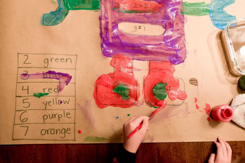 We love this simple, easy painting activity for kids that doubles as learning project!
