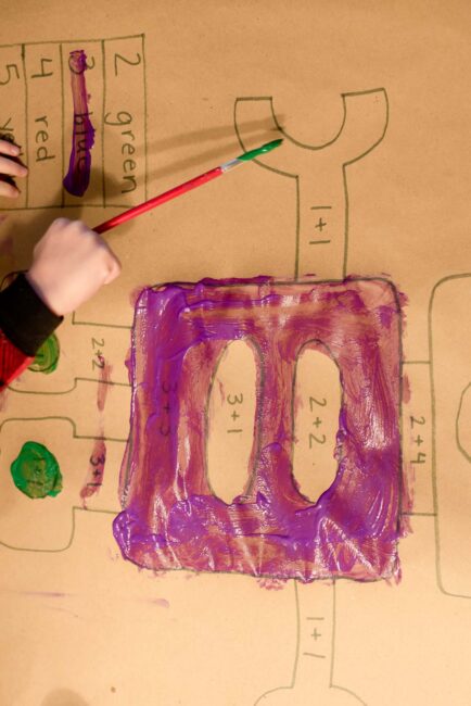 We learned about math with a creative GIANT painting activity for kids!