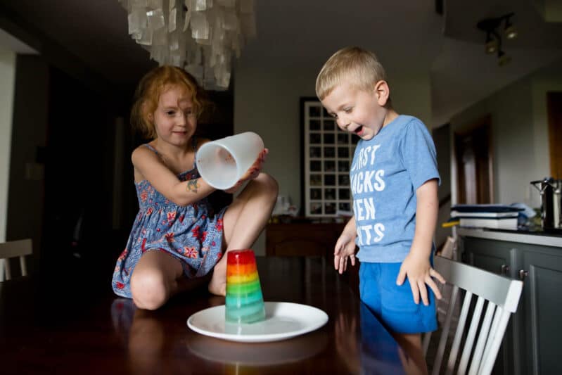 We loved discovering all the colors of the rainbow with a fun preschool science experiment.