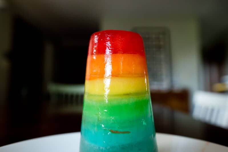 Build your own rainbow in the freezer!
