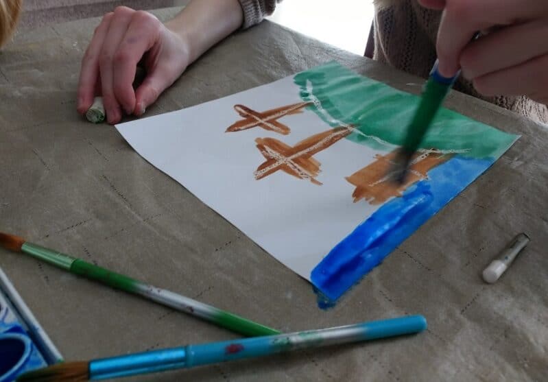 We love this simple watercolor resist art activity for Easter