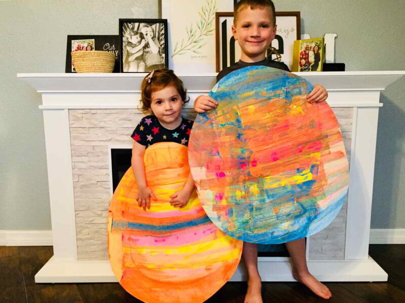 Try this big Easter egg scrape painting art project. You'll love this bright scrape painting project!