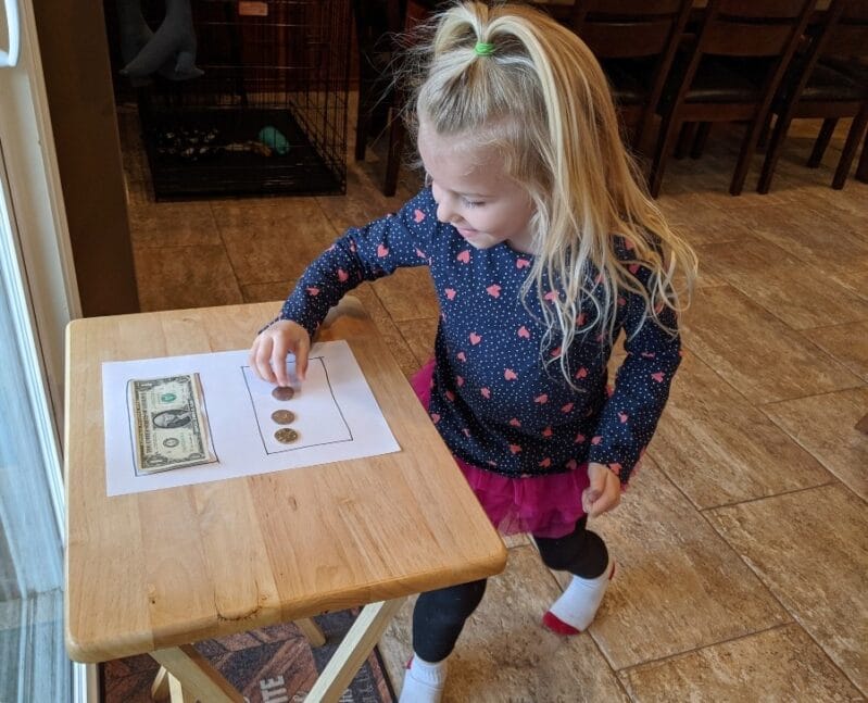 Find the hidden coins in this money scavenger hunt to learn to count money to equal a dollar