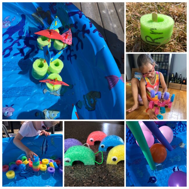 Some new and exciting pool noodle activities to try! Turns out there are a lots of things to do with old pool noodles. Bonus, recycle while having fun!