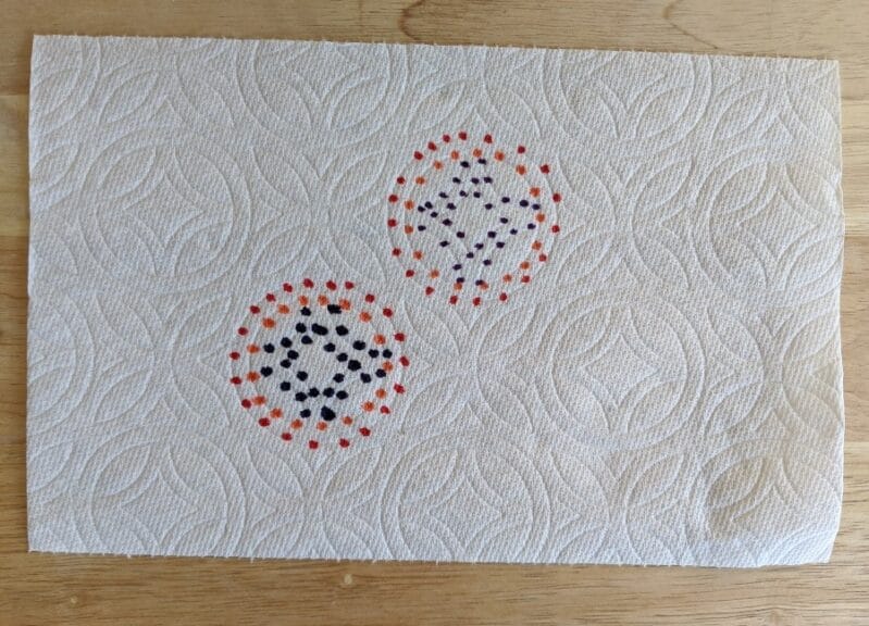 Drawing paper towel patterns for tie dye art.
