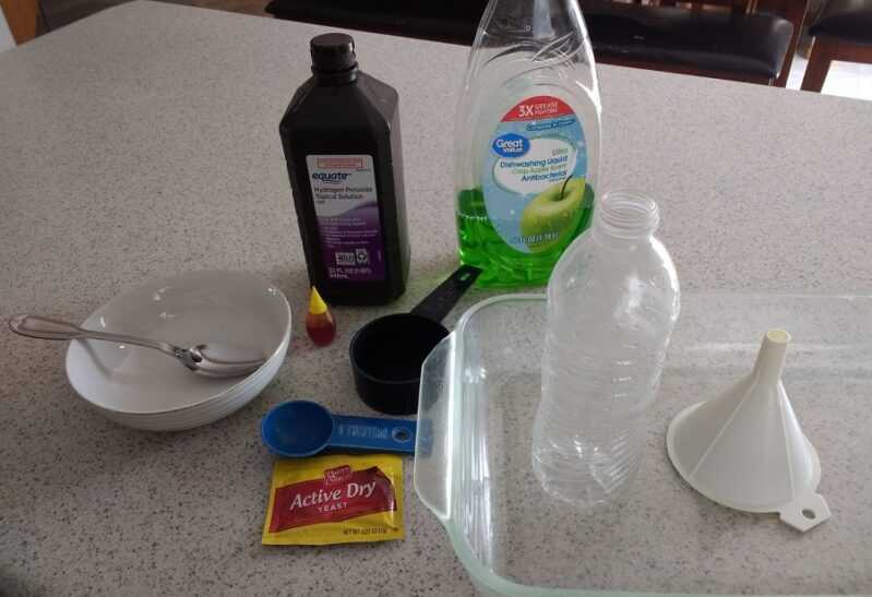 How to make elephant toothpaste ingredients for this science experiment for kids