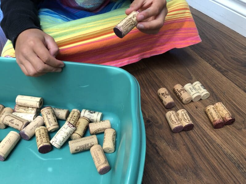 We've put together a collection of wine cork activities for kids. Like this one: Wine Cork Matching.