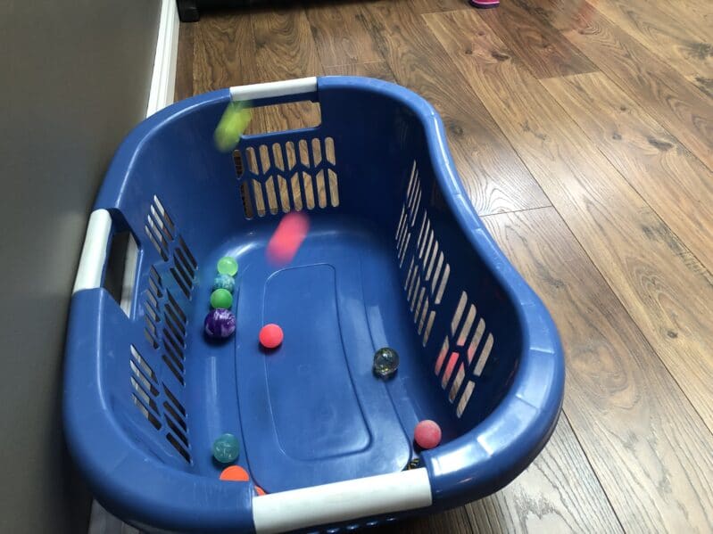Simple Bouncy Ball Activity Using a Clothes Basket