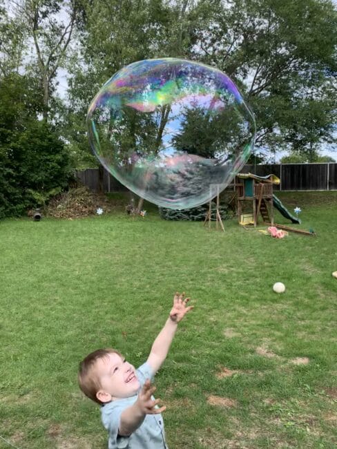 How to make DIY giant bubble wands made from items in your home.