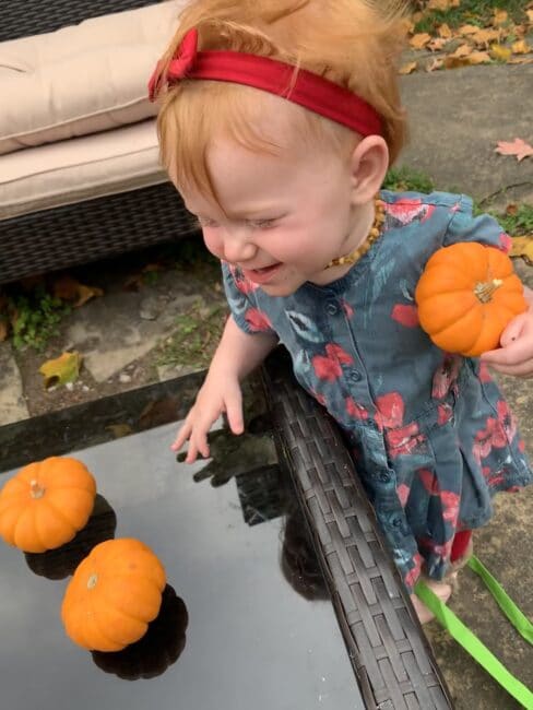 Toddler pumpkin play
