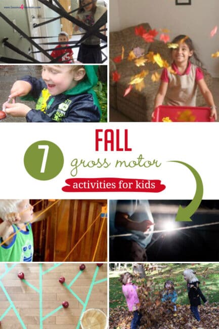7 super simple gross motor activities that are perfect for fall! These physical activities are sure to be winners with your kids this autumn!
