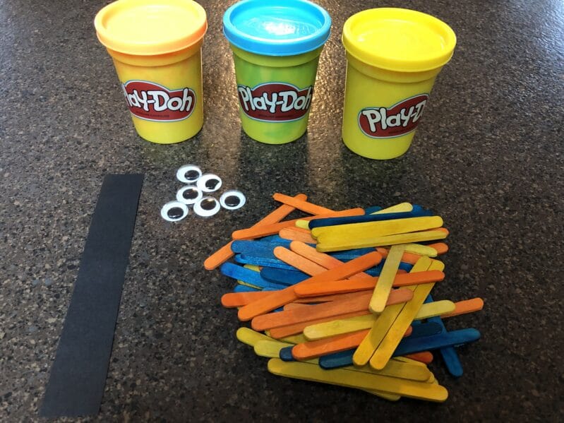 Supplies needed for super simple turkey color match activity for Thanksgiving.