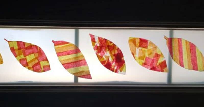Capture the colors of fall with this super simple leaf suncatcher craft for kids. Display your beautiful tissue paper leaves all season long!