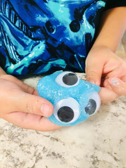 Make easy monster eyeball slime with the kids!