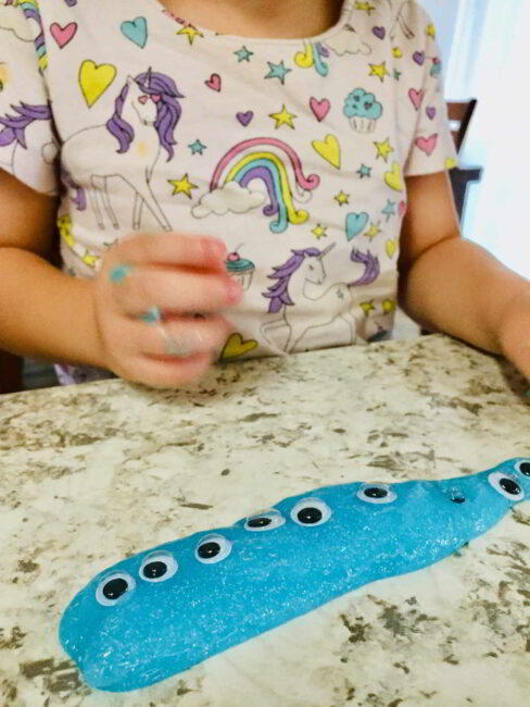 Make easy monster eyeball slime with the kids!