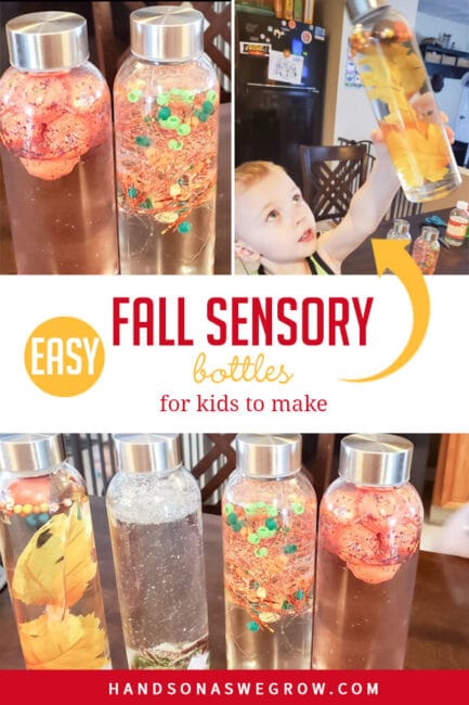 Our ROOM Member of the Month, Kayla, shares a simple fall sensory bottles activity with us! Your kids will love making these for any season.