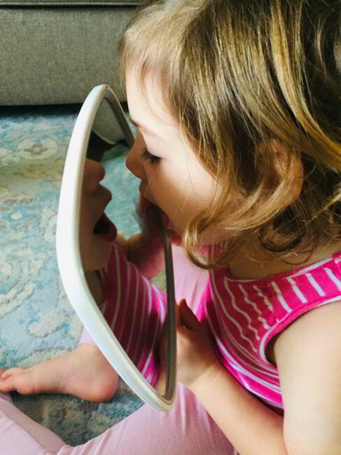 Teaching your child letters and letter sounds? Try this fun letter sounds activity to practice with a mirror!