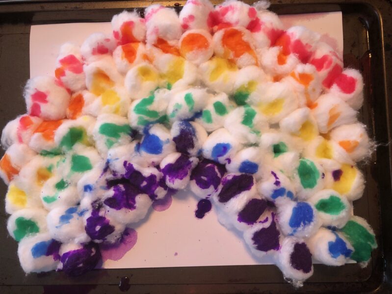 Cotton Ball Clouds Process Art for Preschoolers